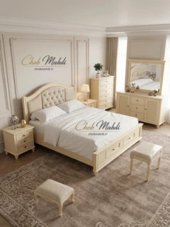 سرویس خواب MDF تمام رنگ مدل سرین - ست و تک